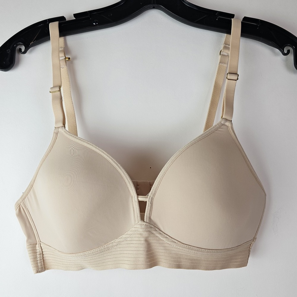 Lively Bra 36A Mesh Comfort Light Nude Beige Plunge